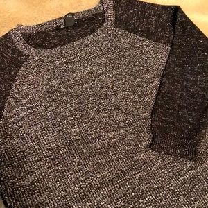 Metallic silver-black 3/4 sleeve KC sweater
